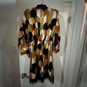 Multicolor Geometric Pattern Dress